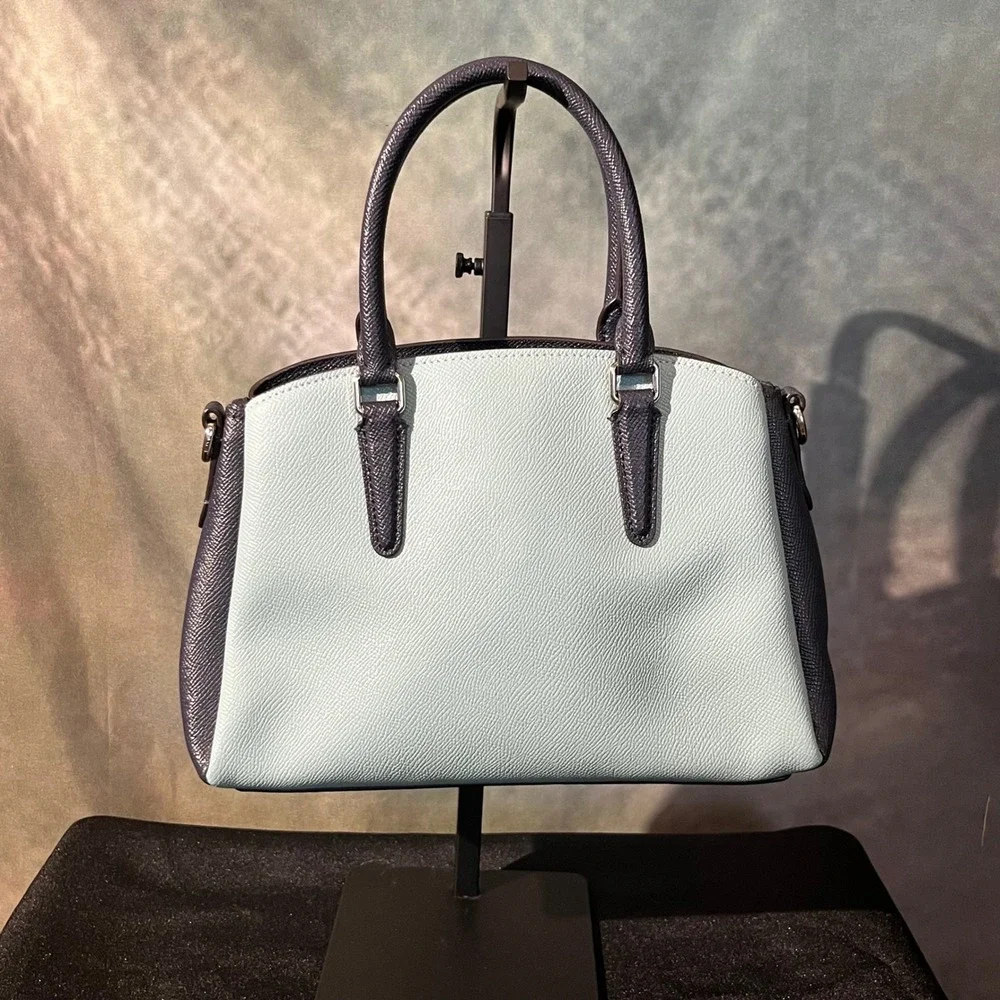 Coach Mini Sage‎ Carryall Colorblock Satchel Light Blue Navy Blue Style F73115